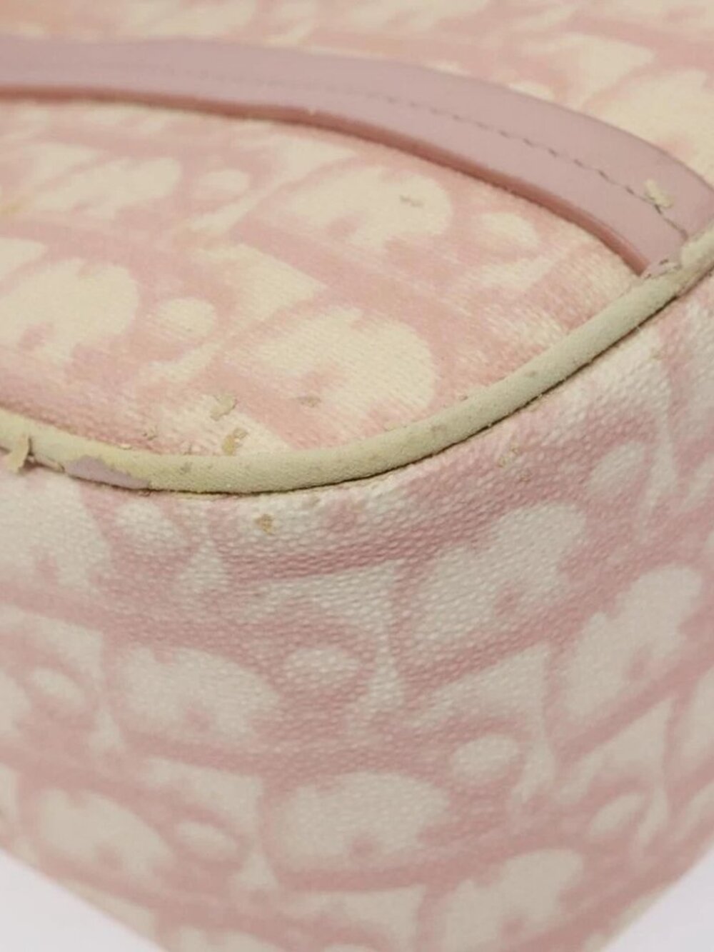 Christian Dior Trotter Canvas Romantic Chain Bag PVC Pink Silver - Picture 10 of 16